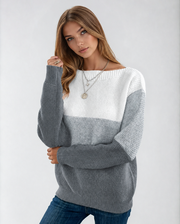Strickpullover im Patchwork-Design