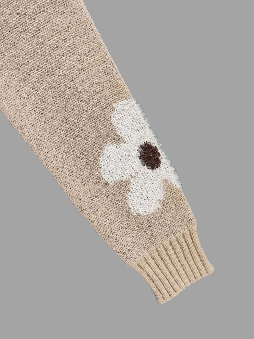 Damen-Strickpullover mit Blumenmuster