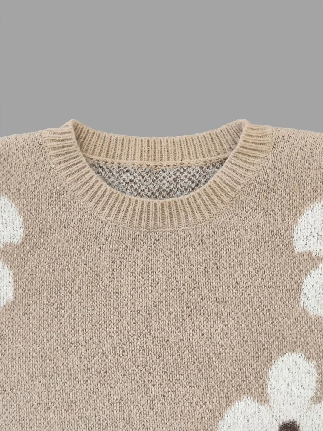 Damen-Strickpullover mit Blumenmuster