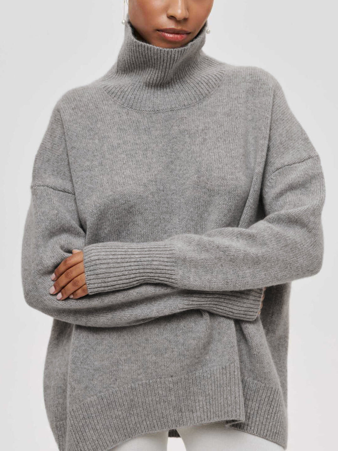 Damen-Rollkragenpullover in weiter Form