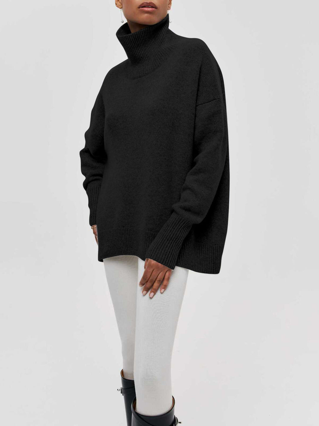 Damen-Rollkragenpullover in weiter Form