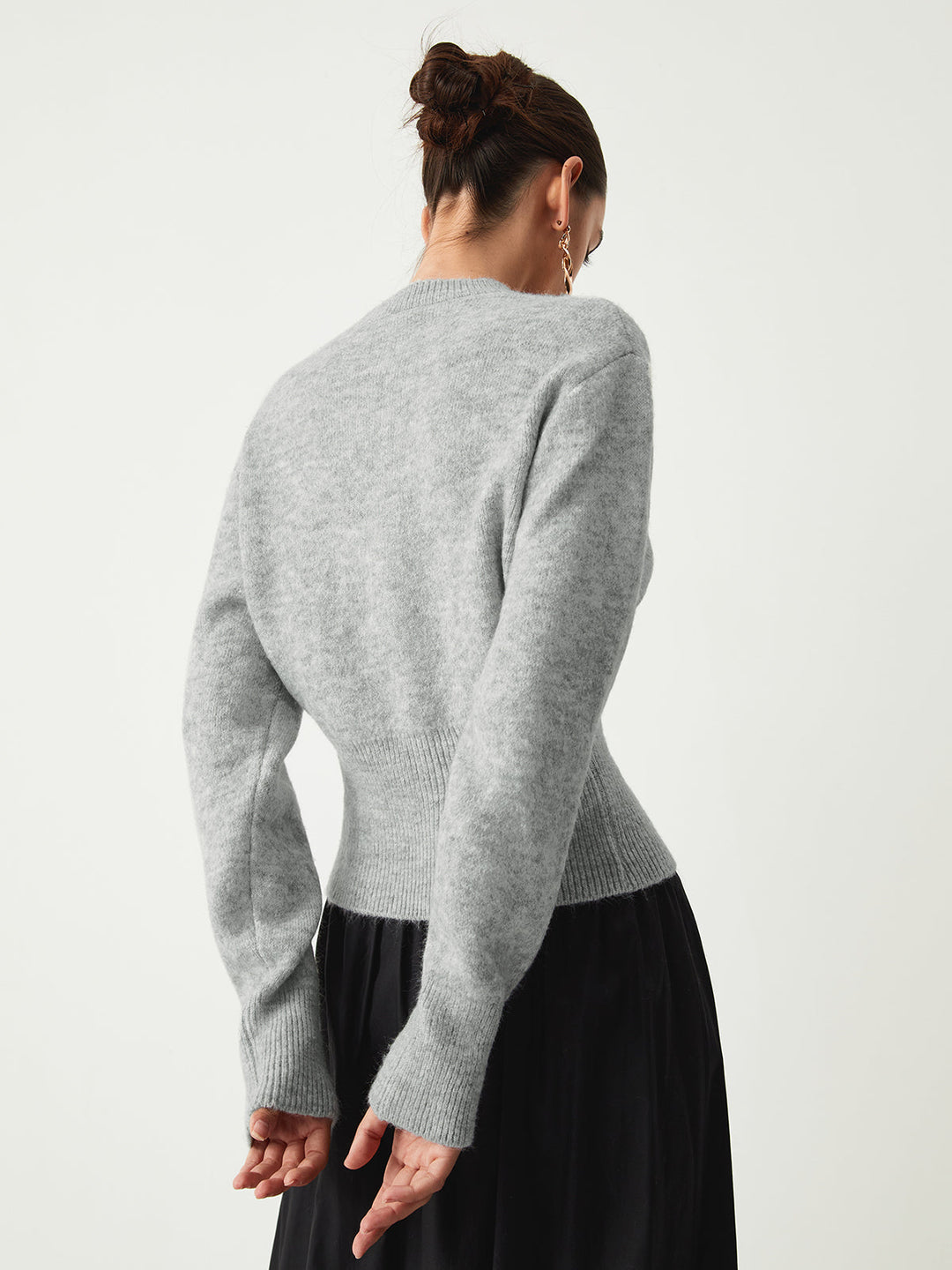 Damen-Strickpullover mit kurzem Reißverschluss
