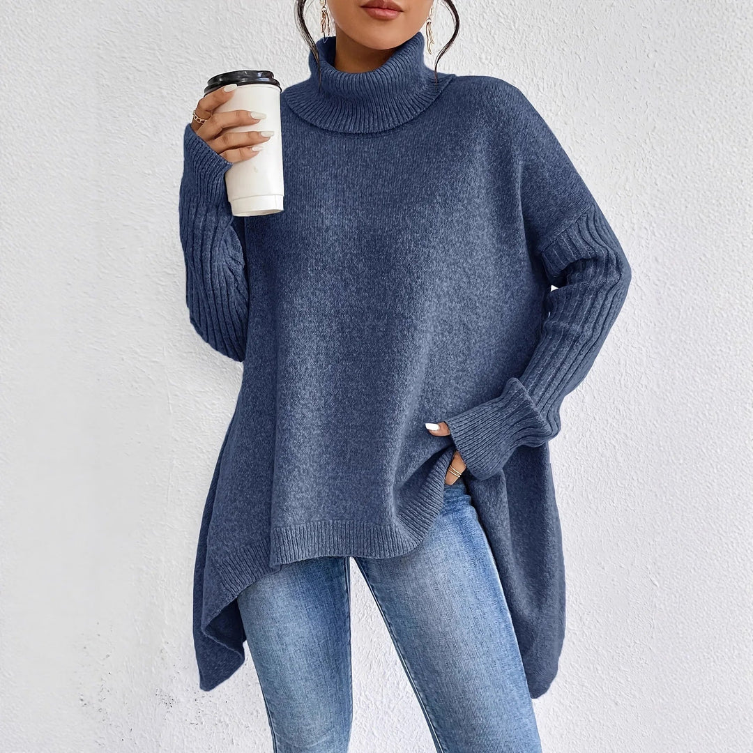 Damen-Rollkragenpullover in weiter Passform