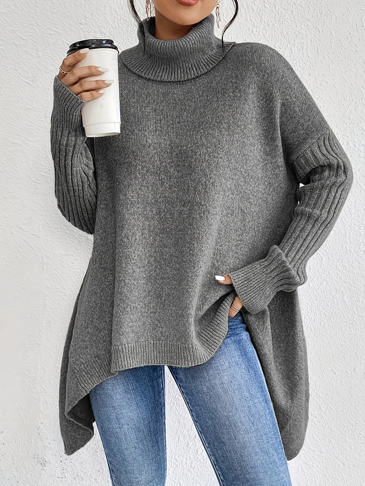 Damen-Rollkragenpullover in weiter Passform