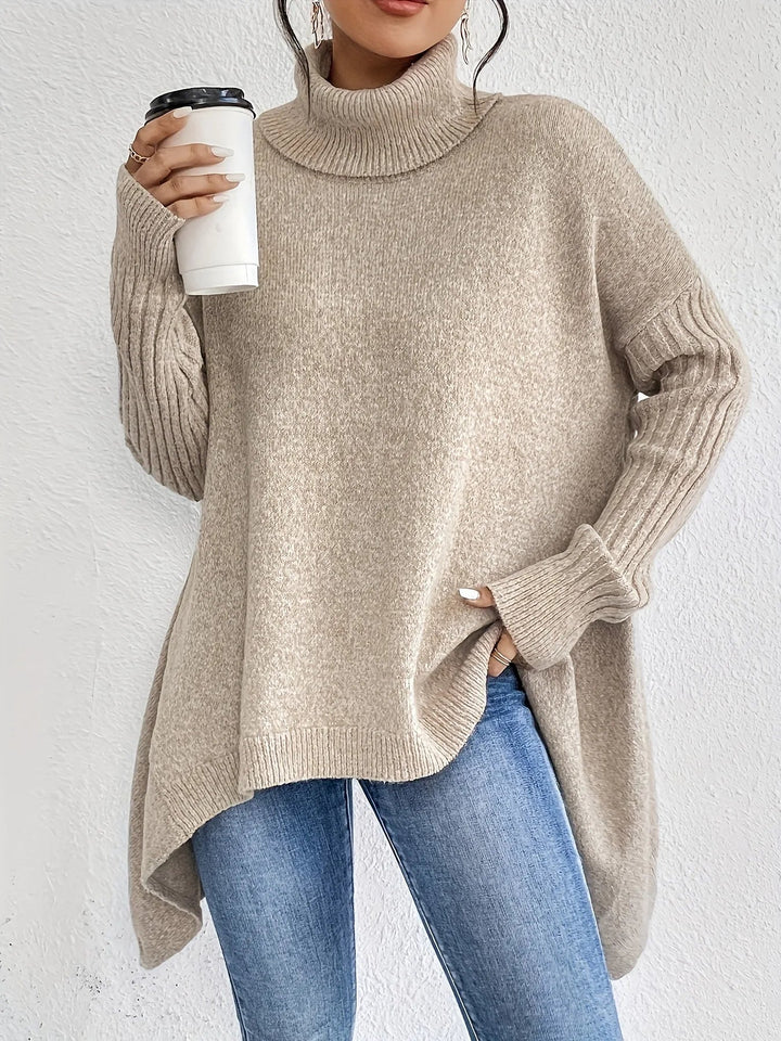 Damen-Rollkragenpullover in weiter Passform