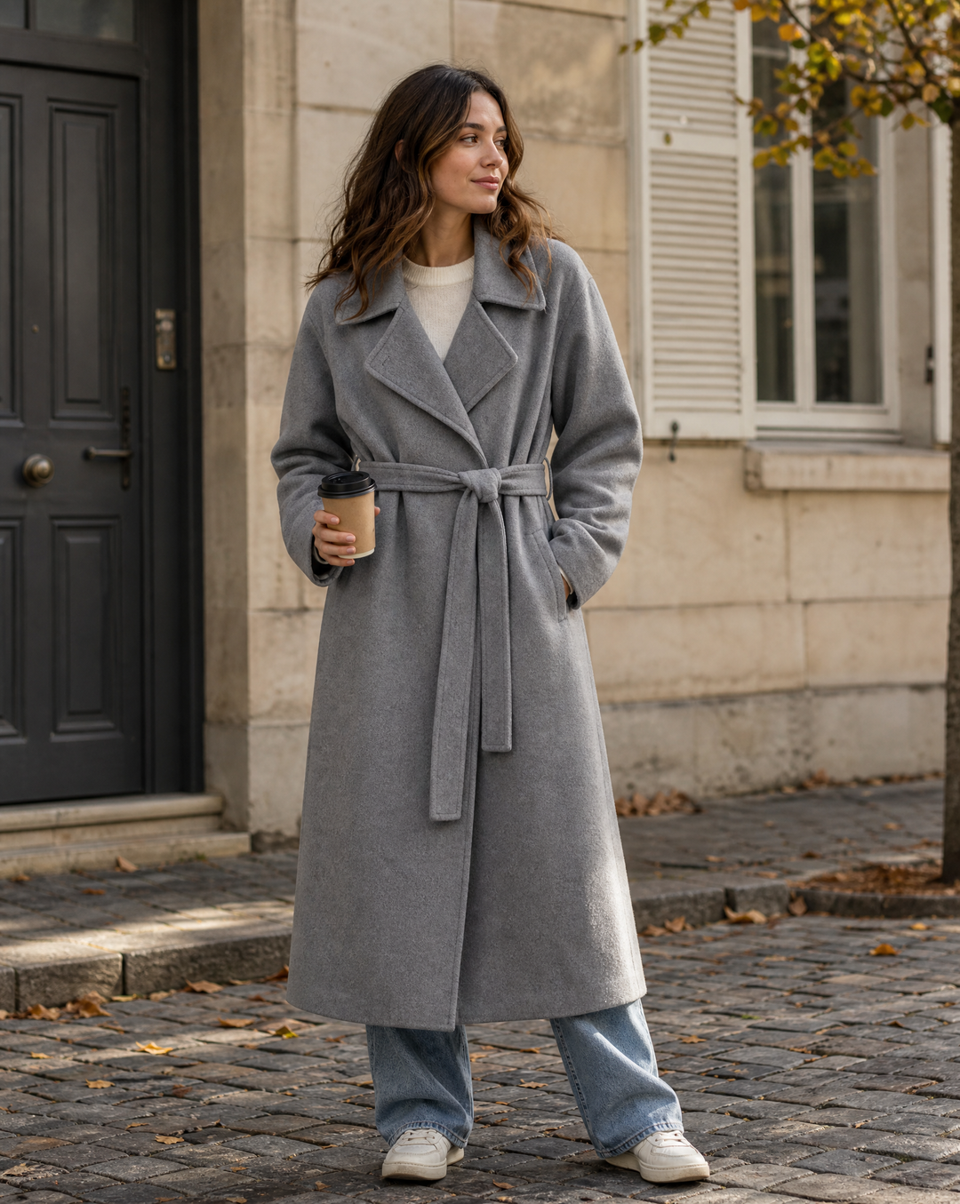 Taillenzauber – Damenmantel mit Bindegürtel