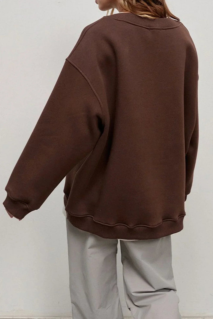 Weites Damen-Sweatshirt mit Rundhalsausschnitt