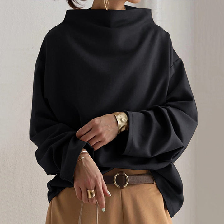 Damen-Strickoberteil mit hohem Kragen