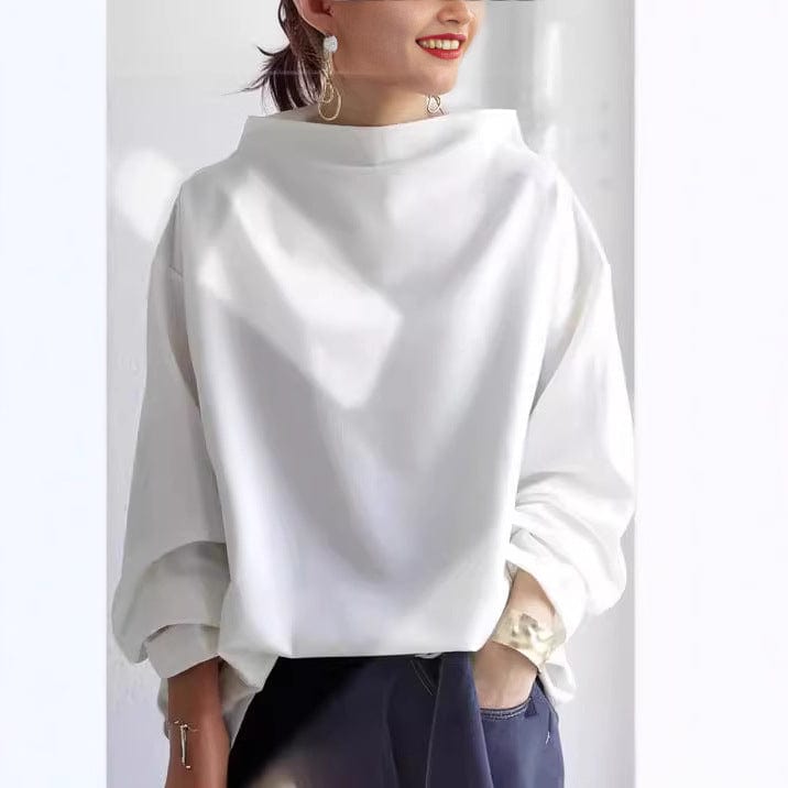 Damen-Strickoberteil mit hohem Kragen