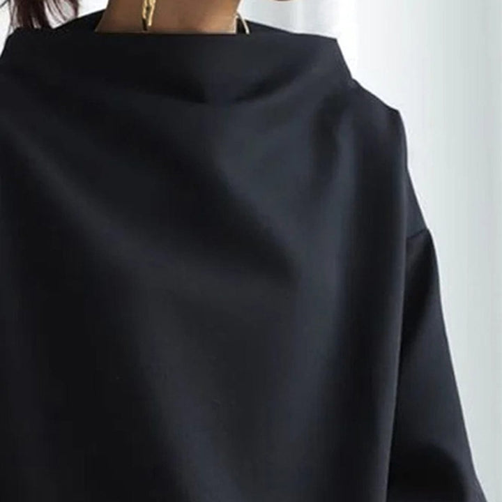 Damen-Strickoberteil mit hohem Kragen