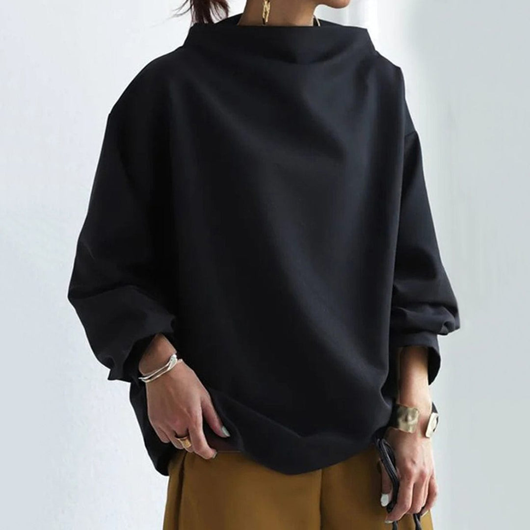 Damen-Strickoberteil mit hohem Kragen