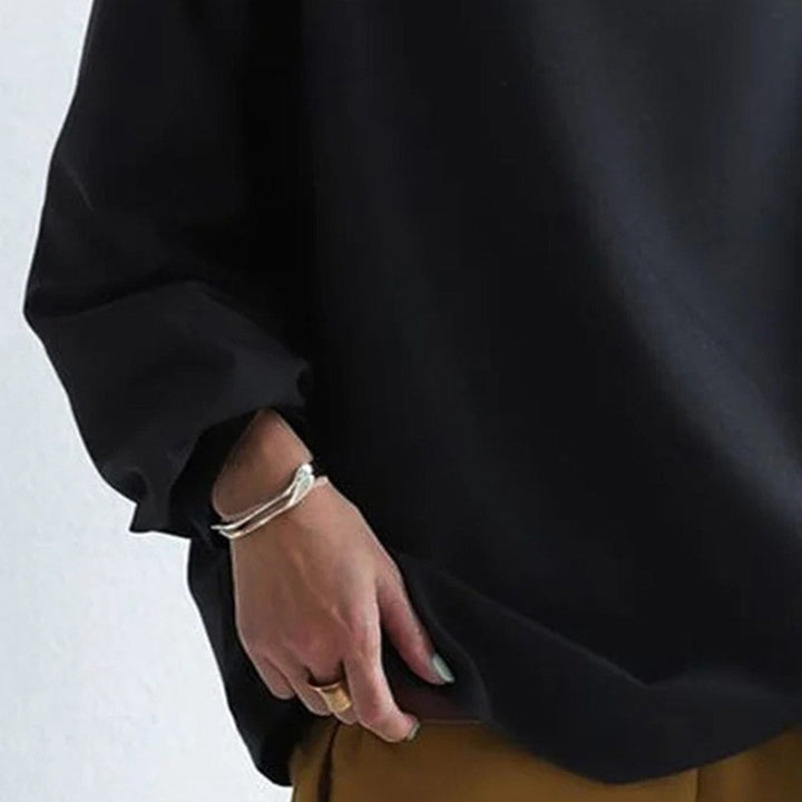 Damen-Strickoberteil mit hohem Kragen