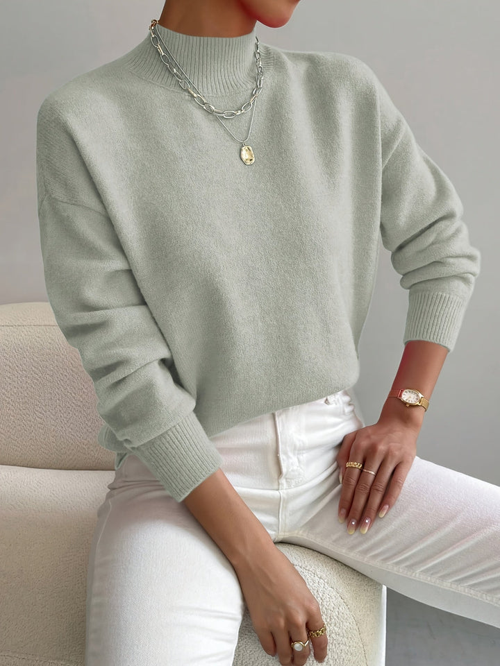 Eleganter Damen-Strickpullover mit Stehkragen