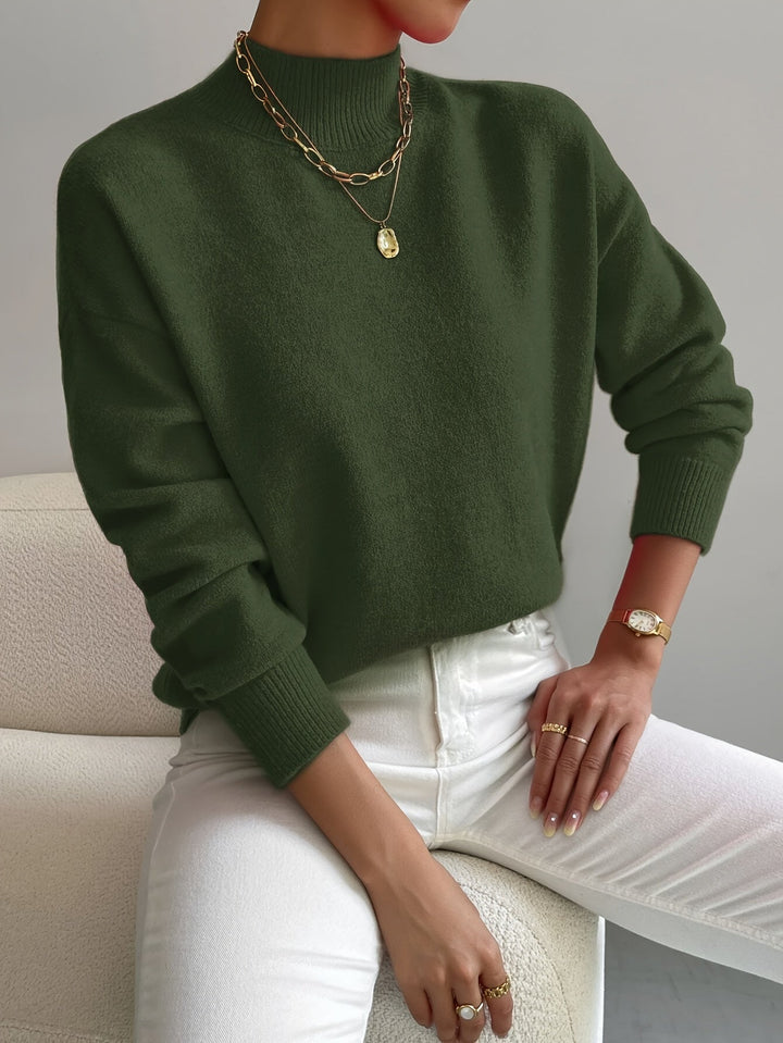 Eleganter Damen-Strickpullover mit Stehkragen
