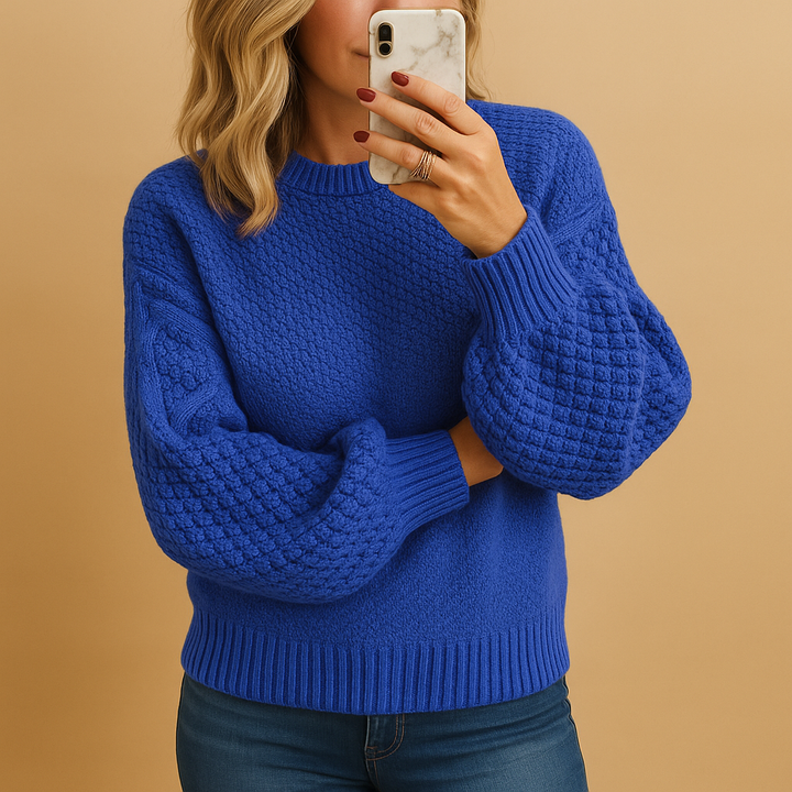 Damen-Strickpullover mit Strukturmuster