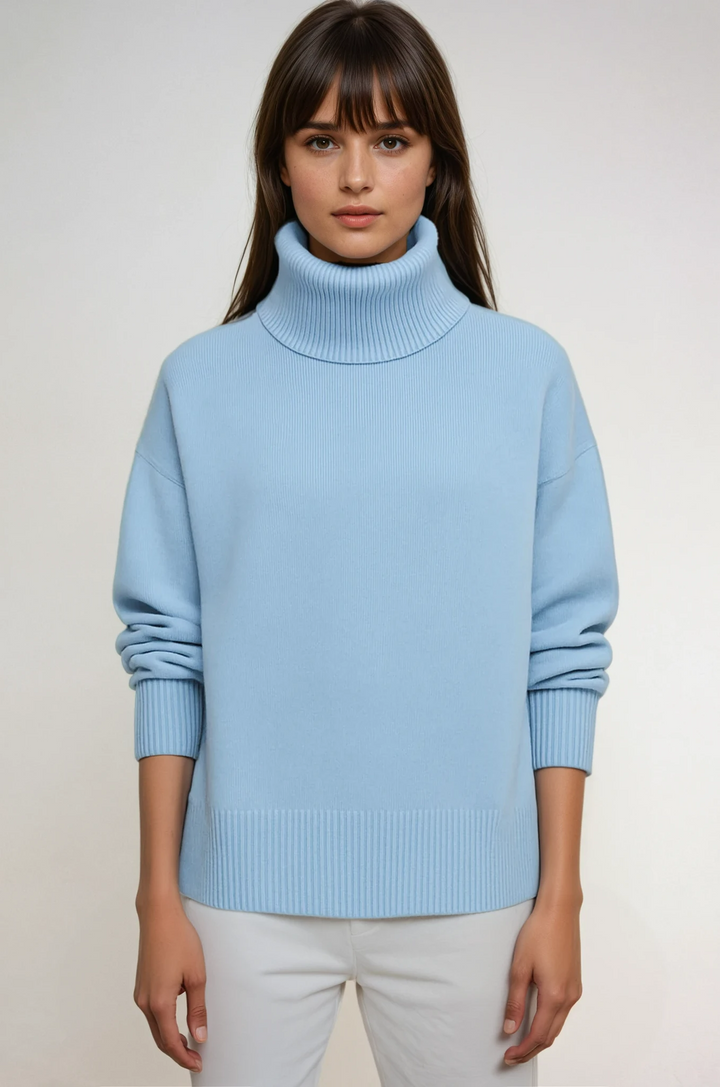 Damen-Rollkragenpullover in weiter Form