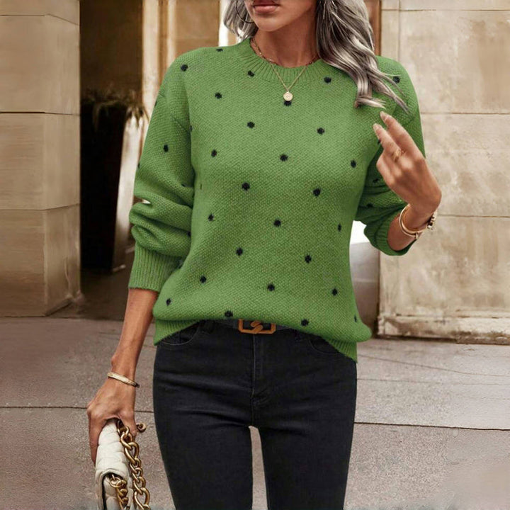 Bequemer Damen-Strickpullover mit Punkten