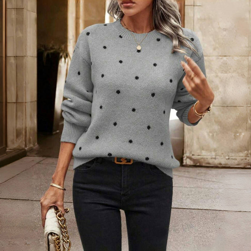 Bequemer Damen-Strickpullover mit Punkten