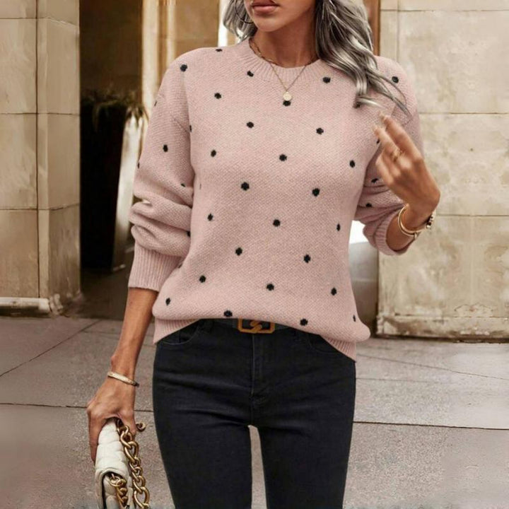 Bequemer Damen-Strickpullover mit Punkten