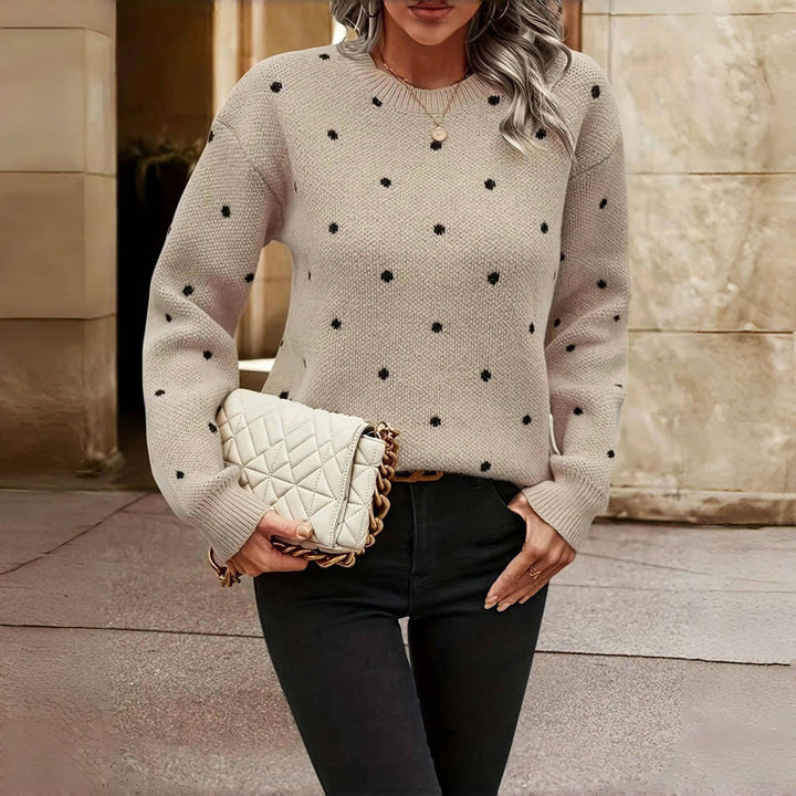 Bequemer Damen-Strickpullover mit Punkten