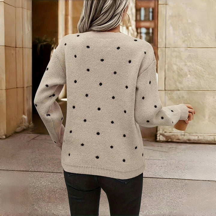 Bequemer Damen-Strickpullover mit Punkten