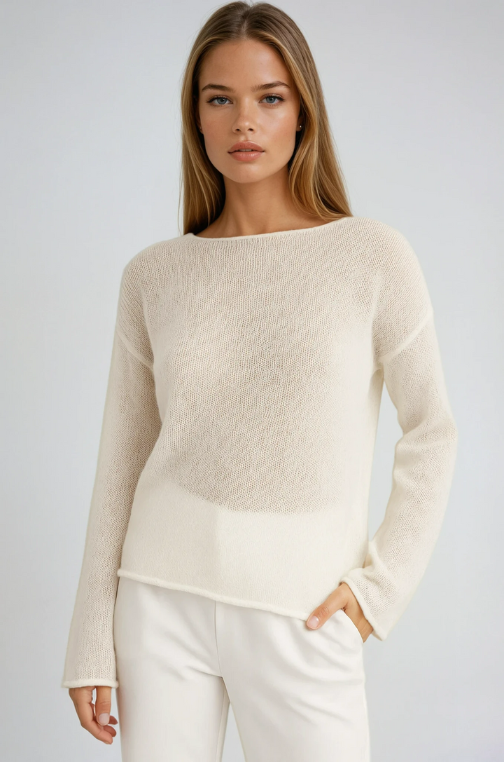 Durchsichtiger Damen-Strickpullover