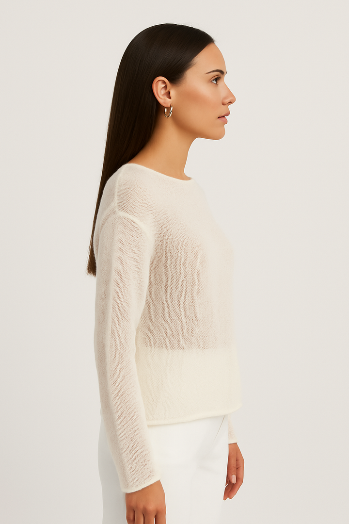 Durchsichtiger Damen-Strickpullover