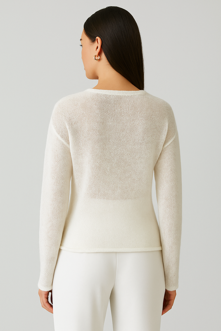 Durchsichtiger Damen-Strickpullover
