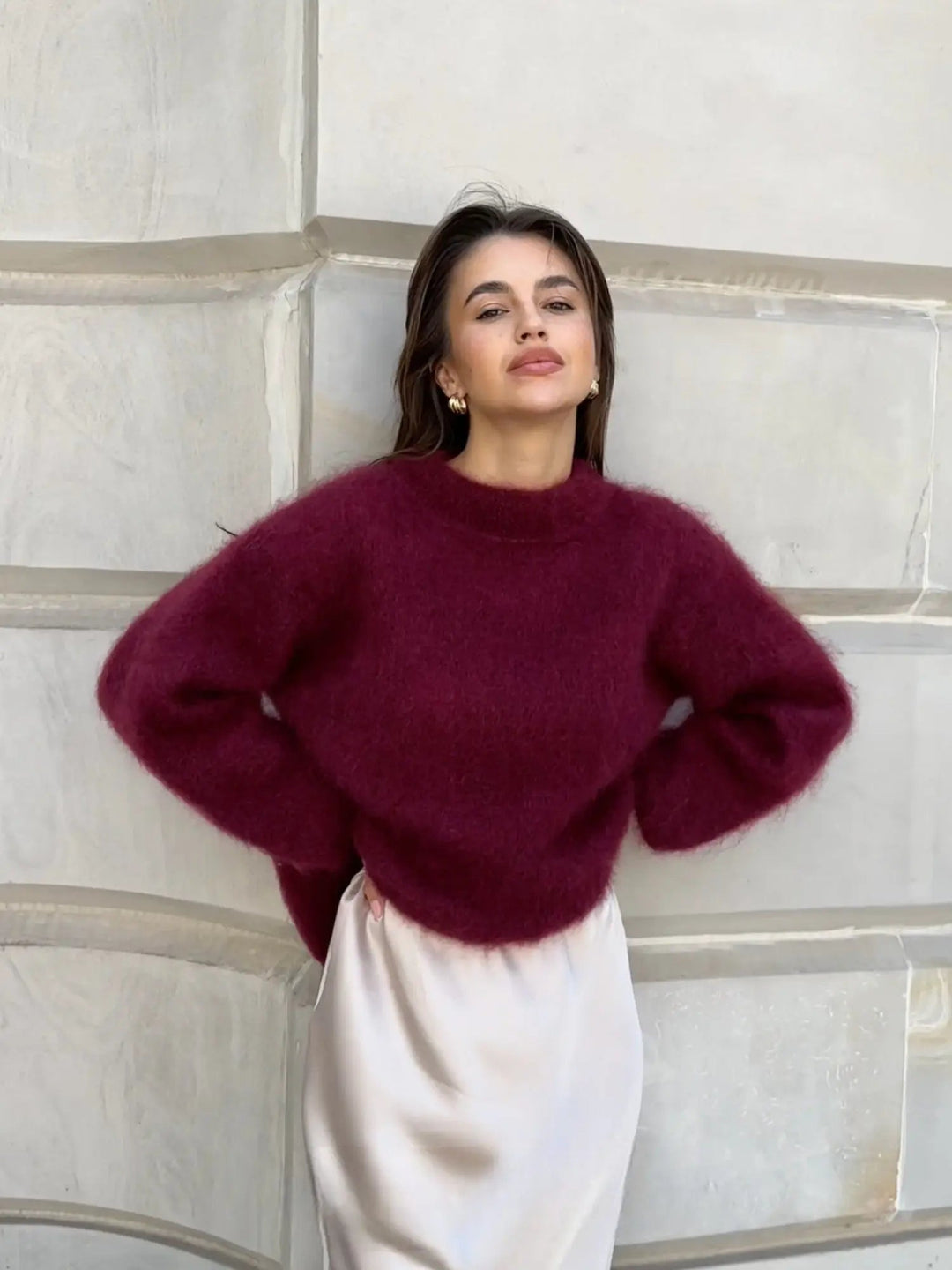 Eleganter Damenpullover aus Alpakawolle