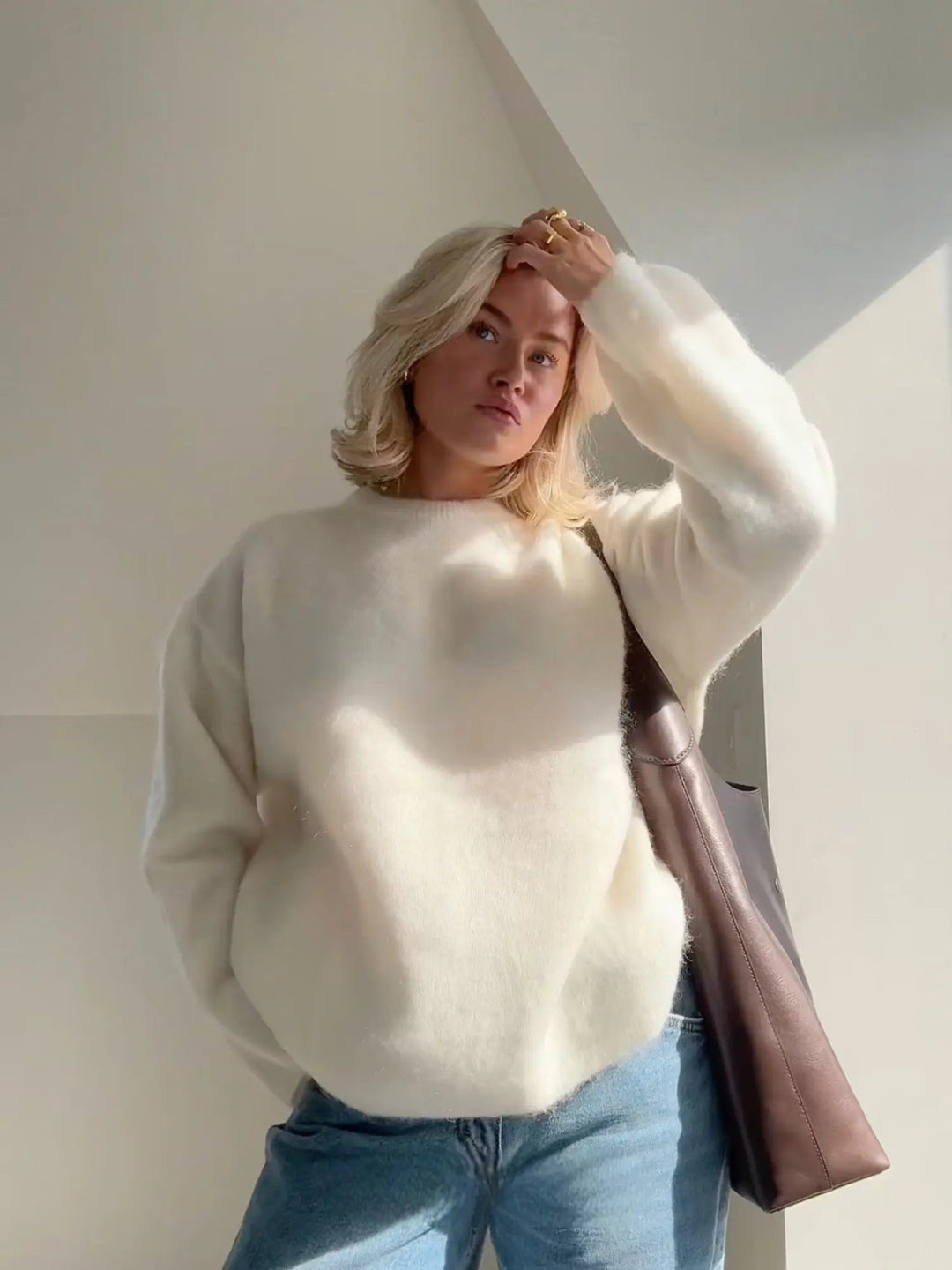 Eleganter Damenpullover aus Alpakawolle