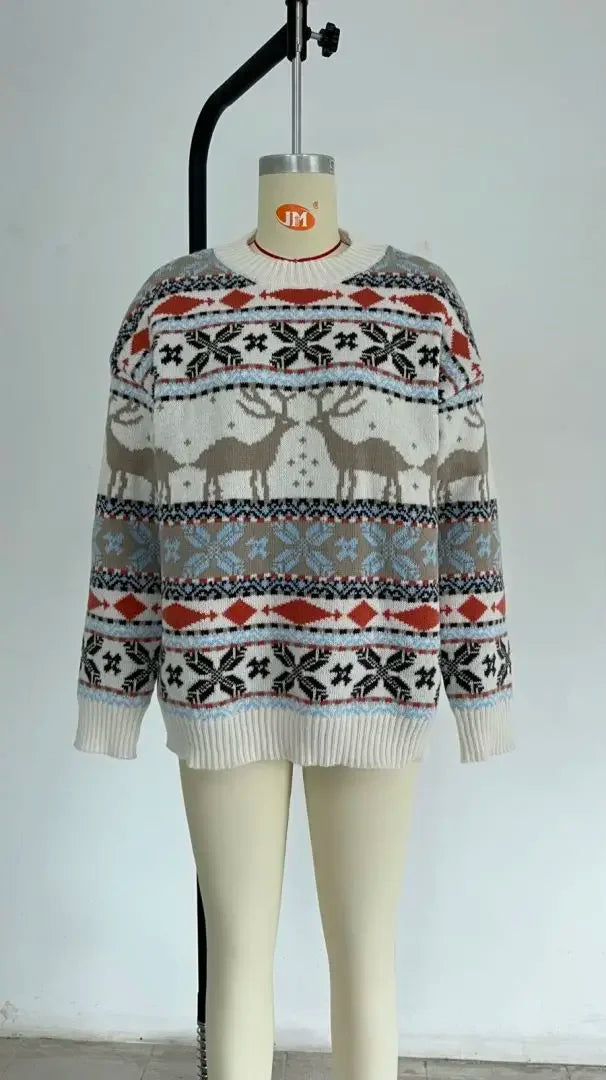 Damenpullover mit Rentierwinter