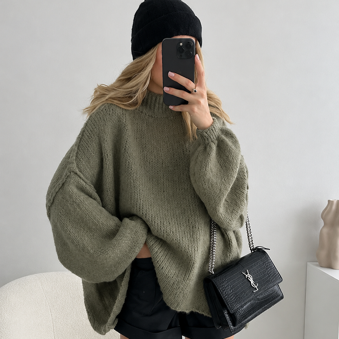 Damenpullover mit weiten Ärmeln