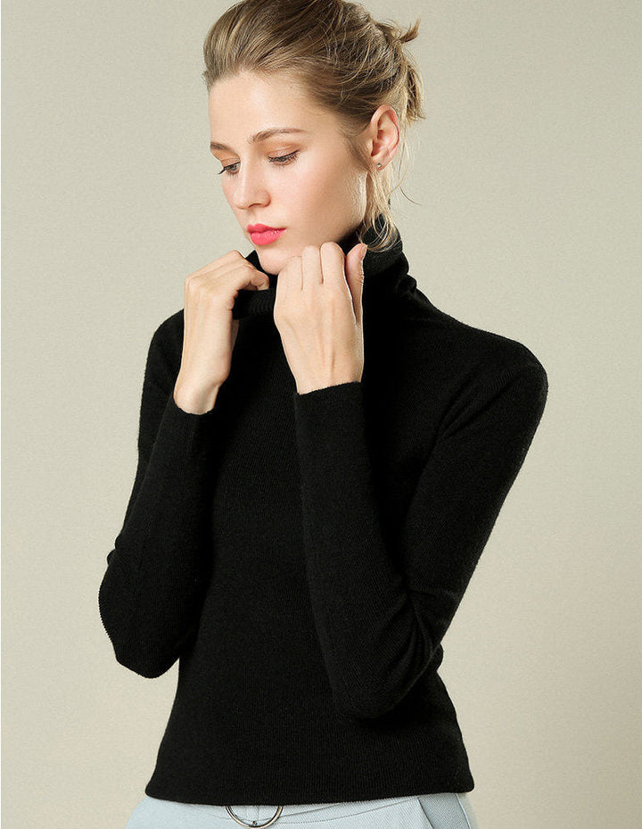 Gerippte Damen-Rollkragenpullover
