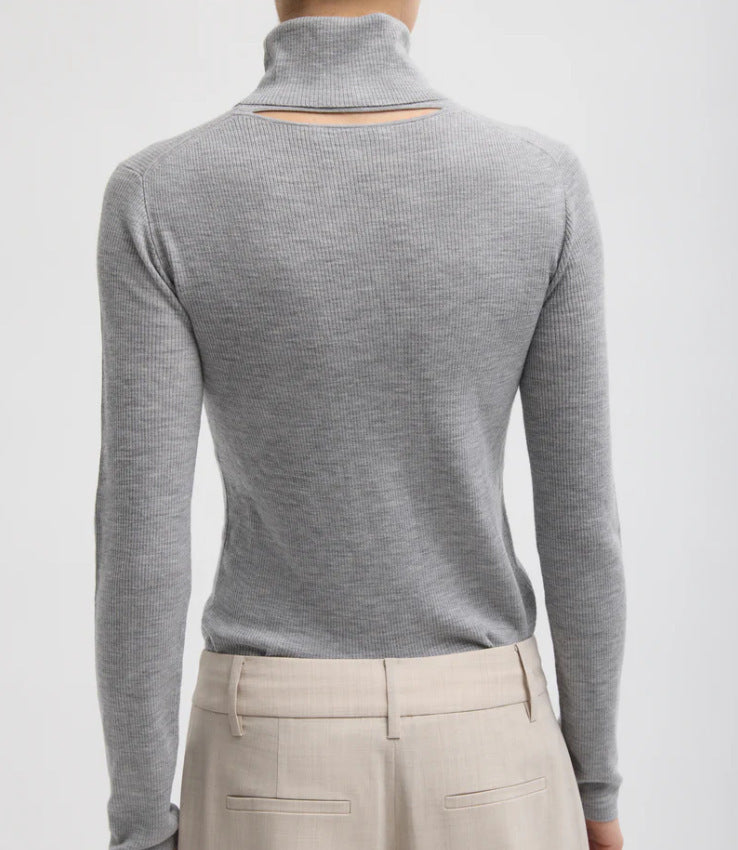 Damen-Strickpullover mit Kontrastbündchen