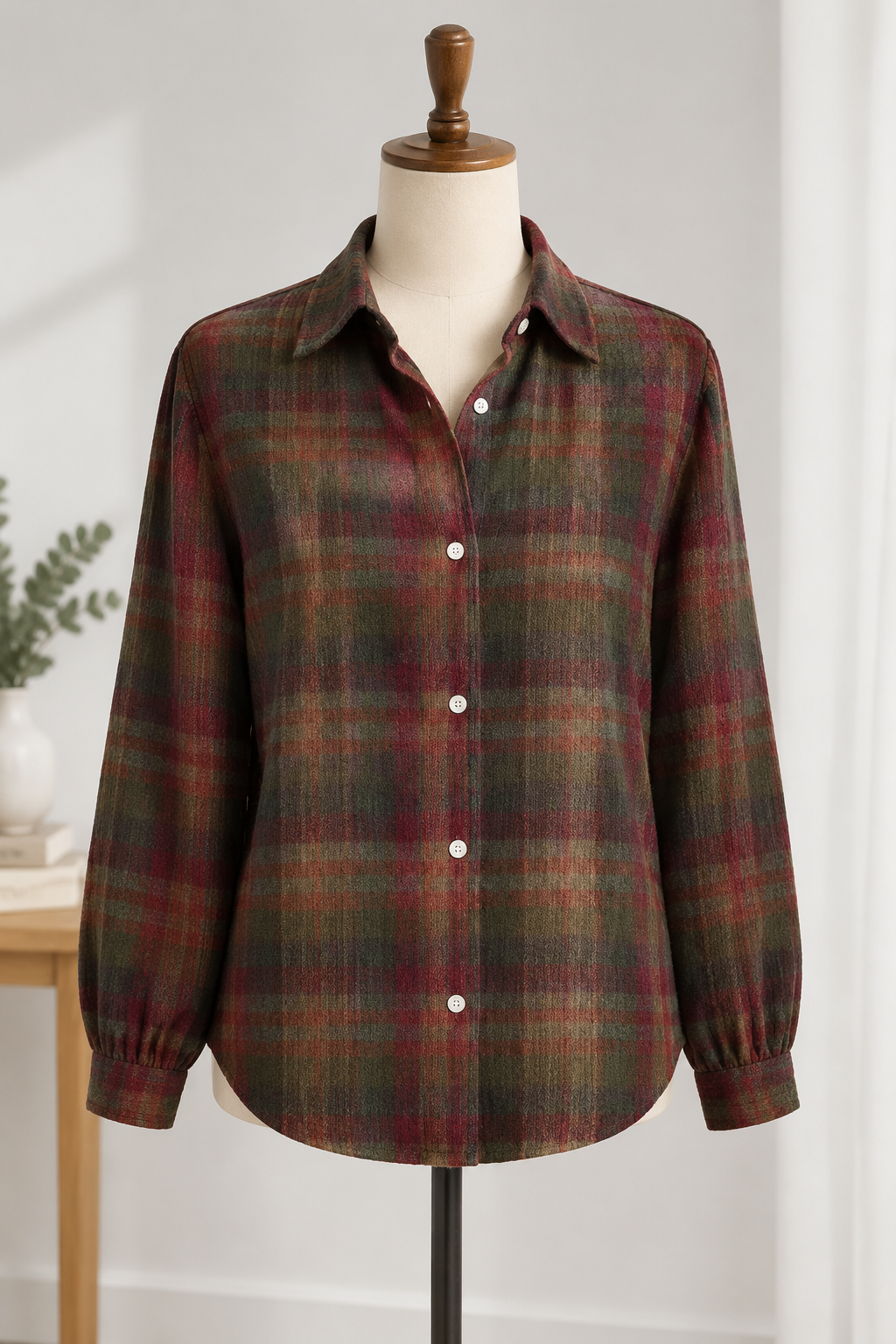 Waldzauber Damenstrickjacke im Karomuster