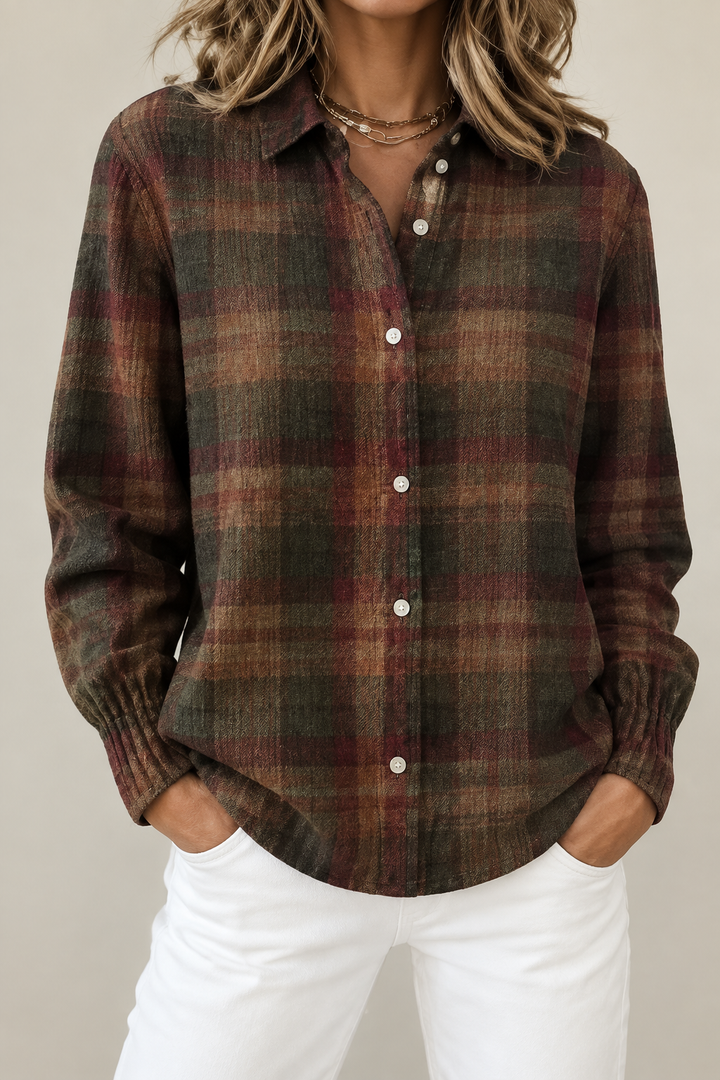 Waldzauber Damenstrickjacke im Karomuster