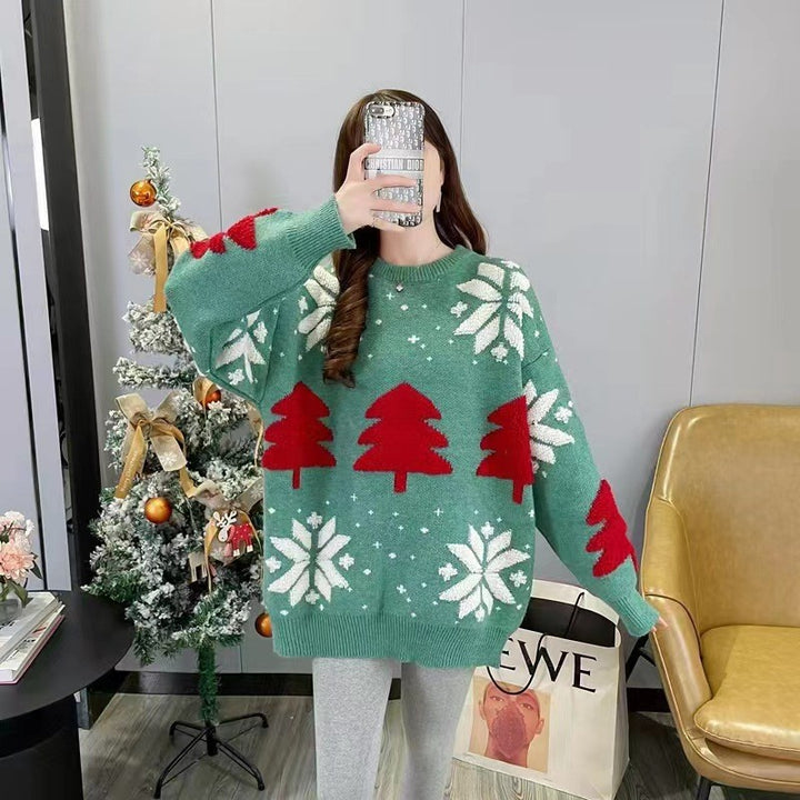 Damen-Weihnachtspullover mit Lebkuchenmotiv